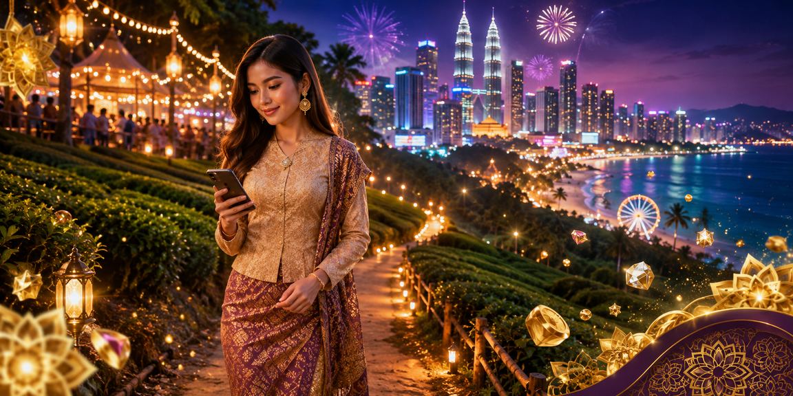 Pengguna kj168 mengakses pasaran sukan semasa Hari Raya menggunakan telefon pintar di Kuala Lumpur